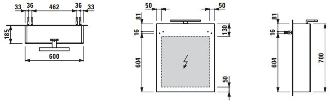 Slika od BASE ormarić sa ogledalom i LED rasvetom 60x70cm desni