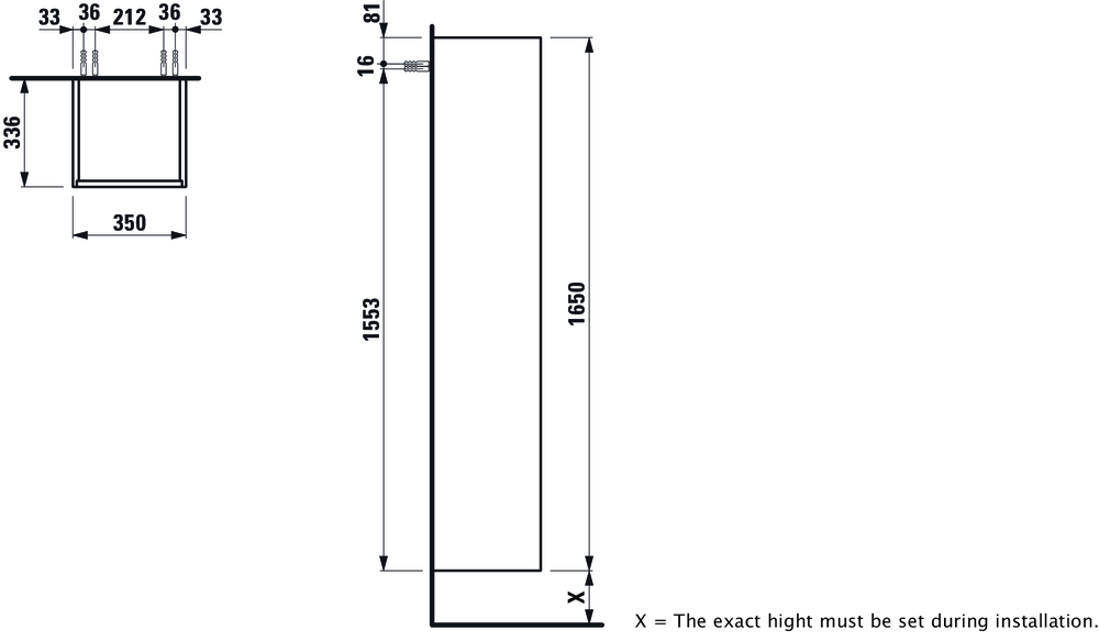 Slika od BASE VISOKA KOMODA LEVA 350 x 335 x 1650mm