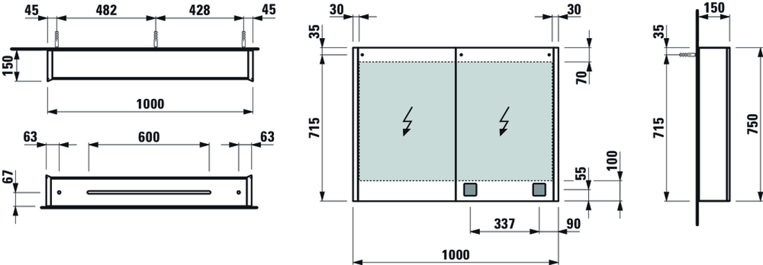 Slika od FRAME 25 KABINET SA OGLEDALOM 1000x150x750mm