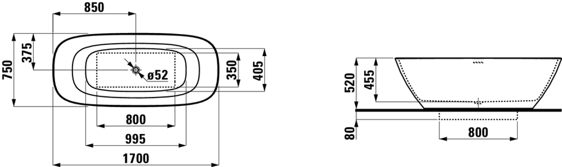 Slika od INO samostojeća kada 1700 x 750 x 455 mm