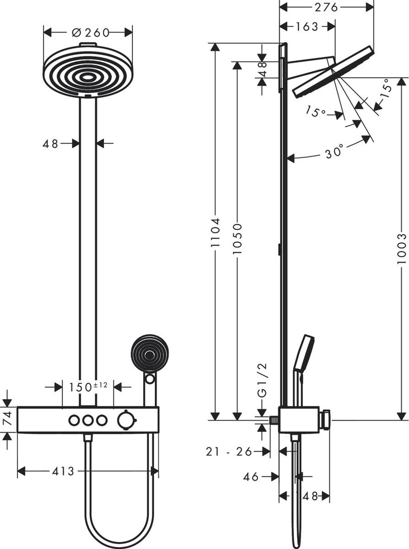 Slika od Pulsify Showerpipe 260 2jet sa ShowerTablet Select 400