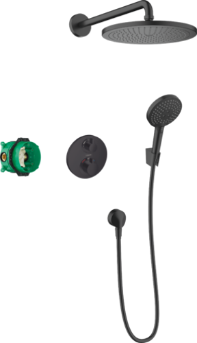 Slika od Croma Shower system 280 1jet with Ecostat S crna mat