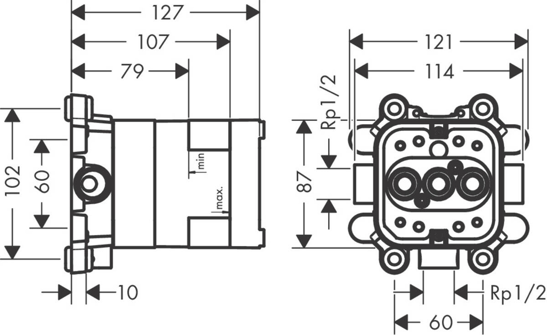 Slika od Axor ShowerSolutions osnovni set za 2jet fiksni tuš