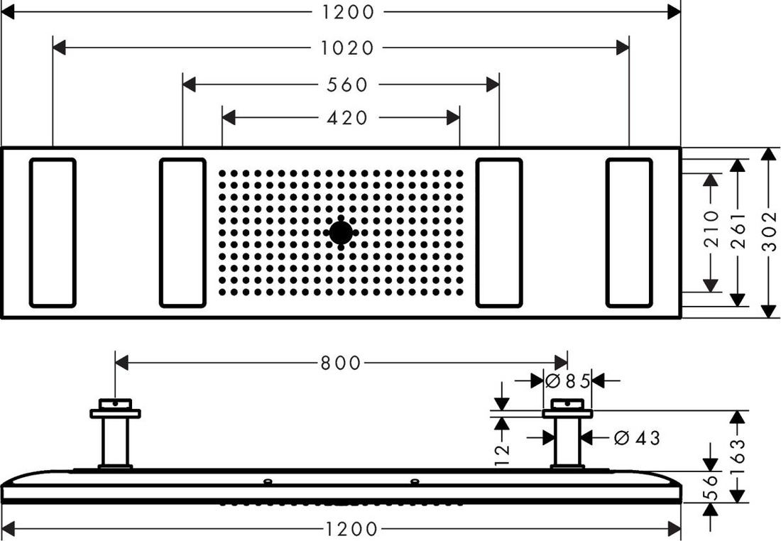 Slika od Axor ShowerHeaven 1200/300 4jet sa rasvetom 3500 K hrom