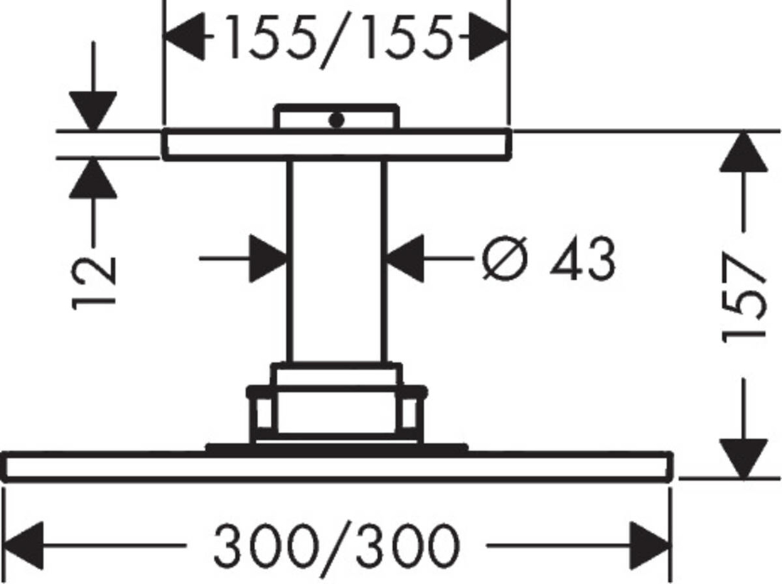 Slika od Axor ShowerSolutions 300/300 2jet sa plafonskim konektorom hrom