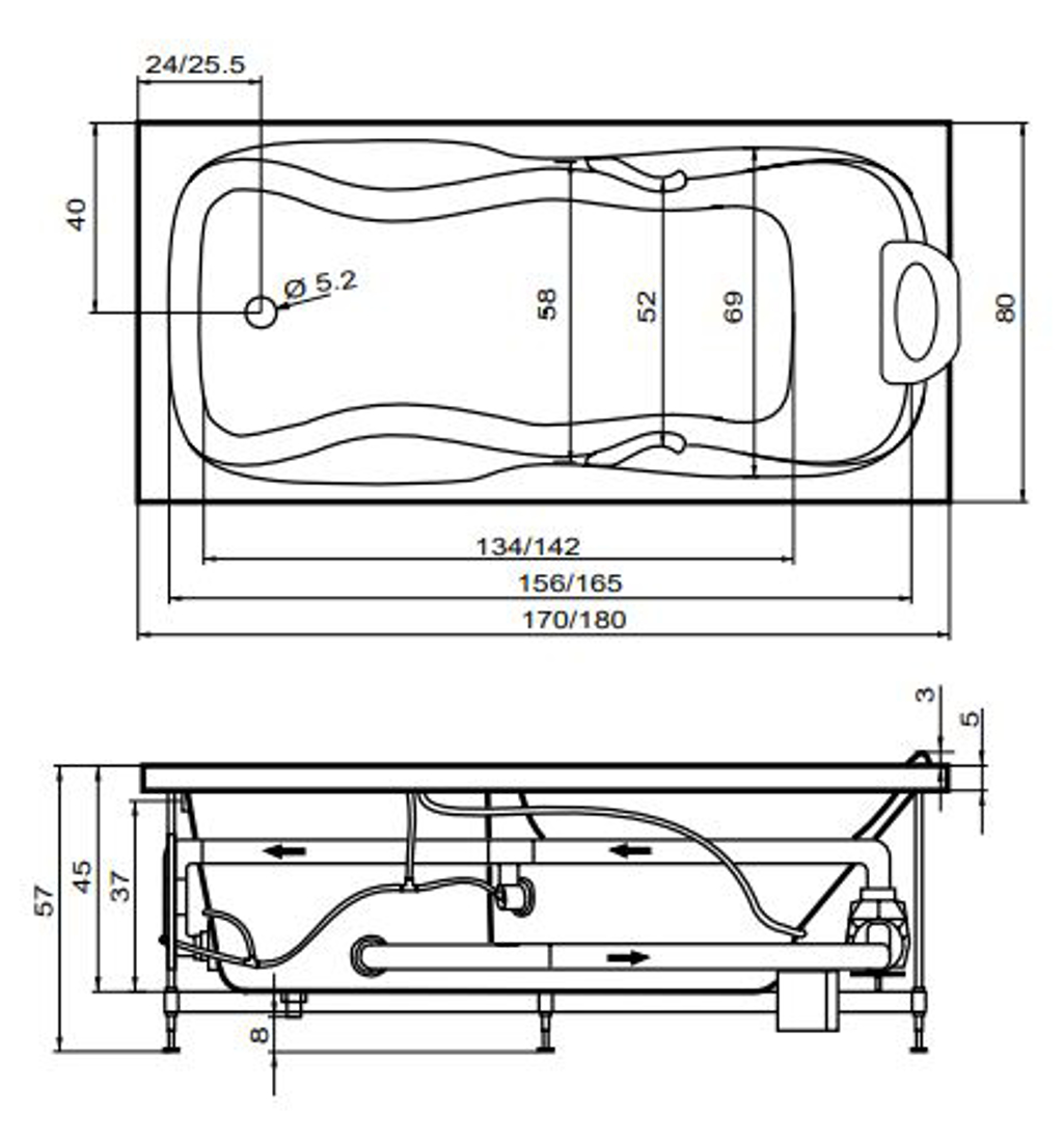 Slika od Club bocni panel za kadu 80 beli