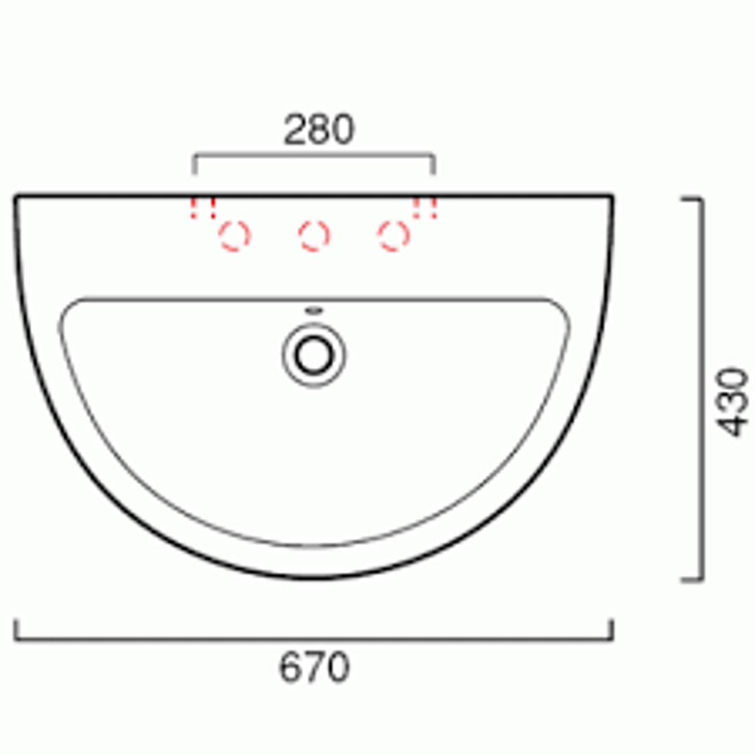 Slika od ZERO KONO LAVABO 67X43