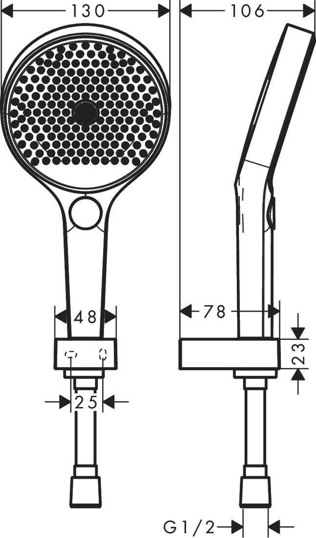 Slika od Rainfinity 130 3jet ručni tuš sa držačem i isiflex crevom 125 cm hrom