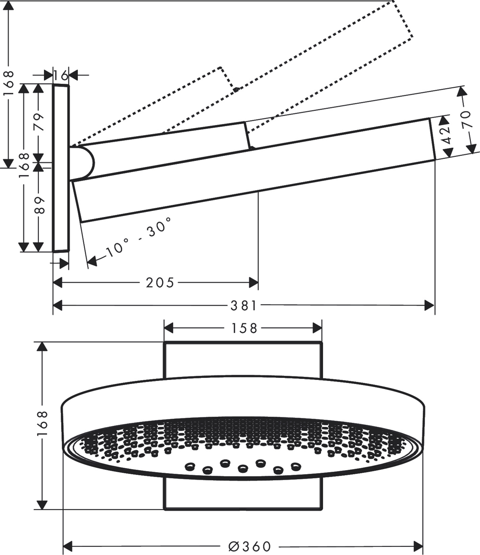 Slika od Rainfinity Overhead shower 360 3jet sa zidnom konekcijom bela mat